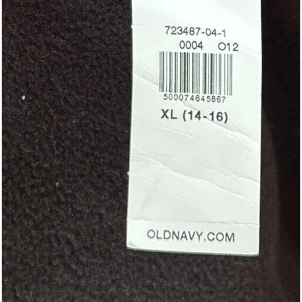 OLD NAVY GO WARM Girls XL 14-16 Black Fleece Cropped Pullover Cowl Neck Top NEW
